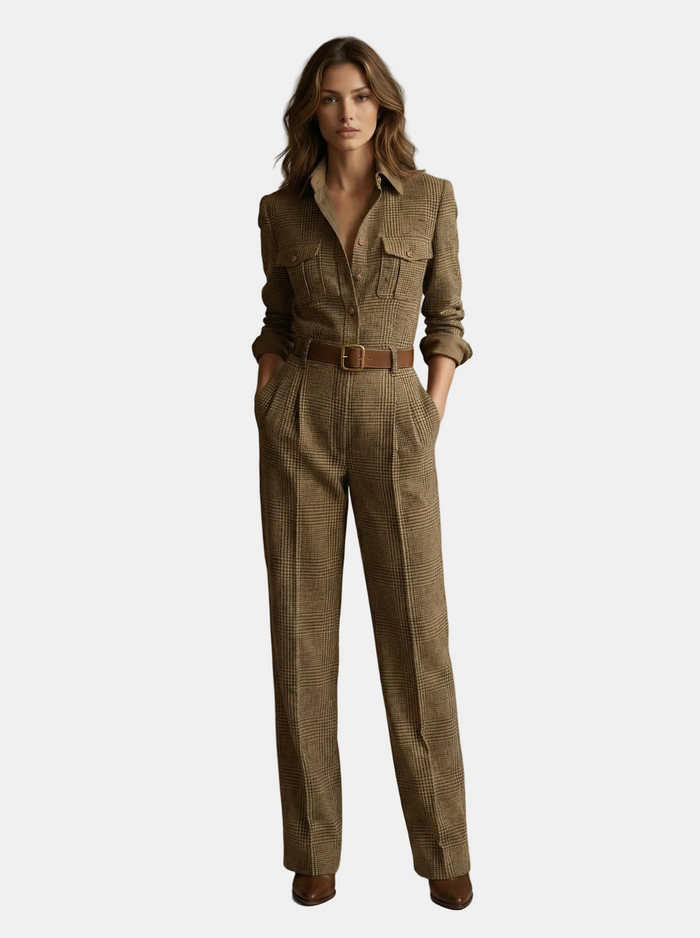 Helga - Moderne jumpsuit i tweed