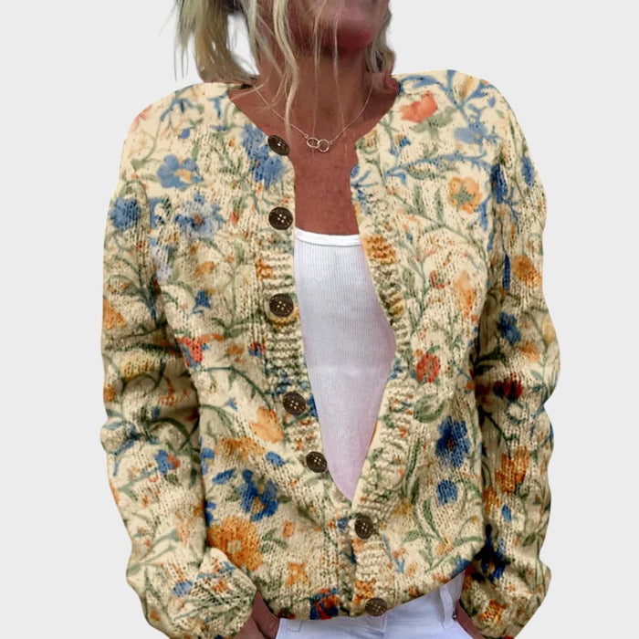 Lone - Blomstret cardigan