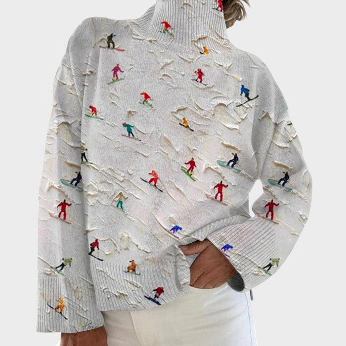 Kamilla - Rullekravesweater i strik