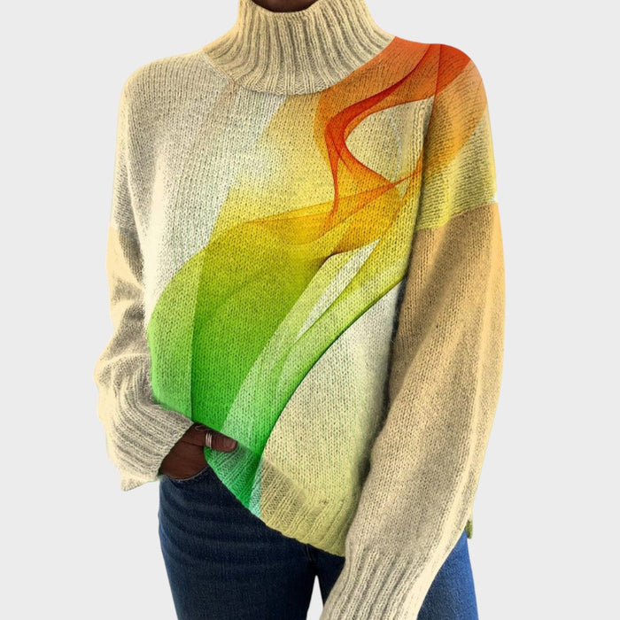 Bianca - Rullekravesweater i strik