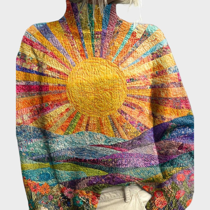 Lone - Rullekravesweater i strik