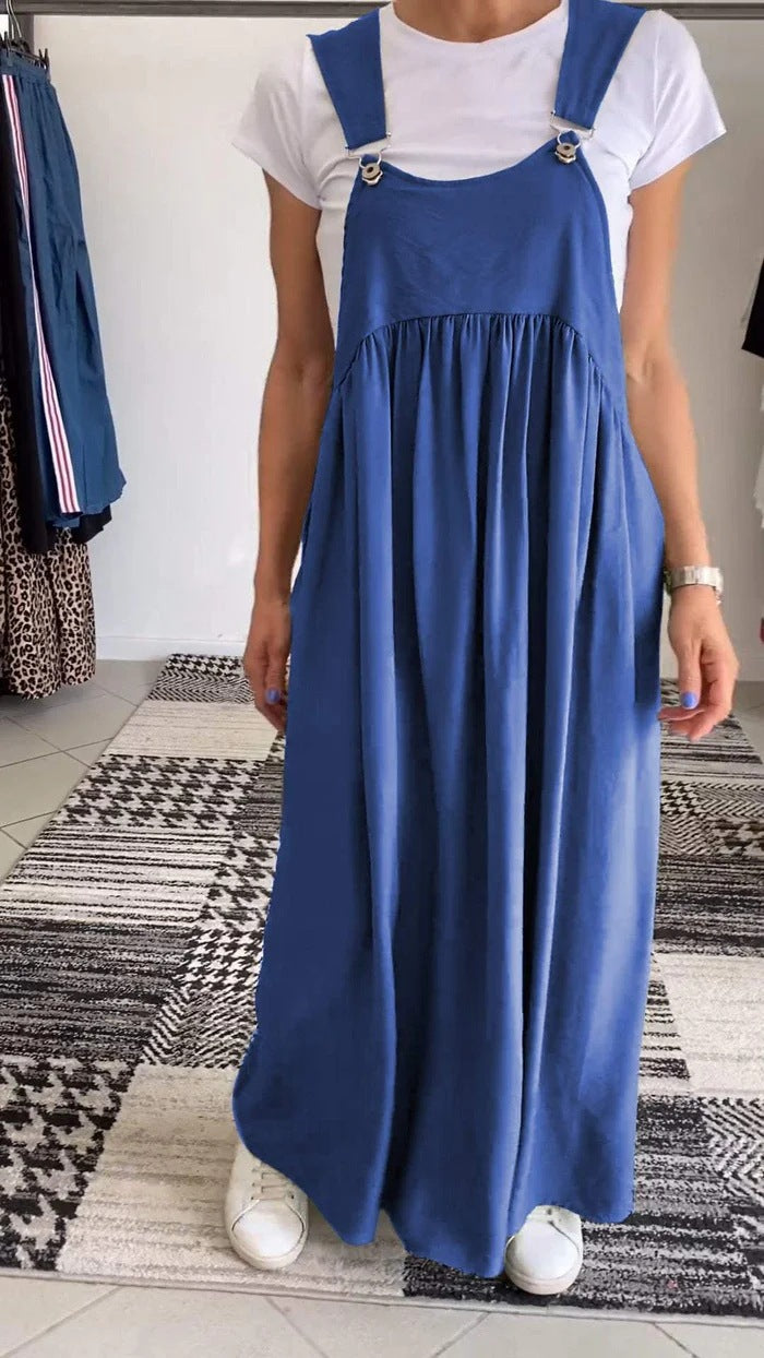 Alice | Vestido casual com alças de cor sólida