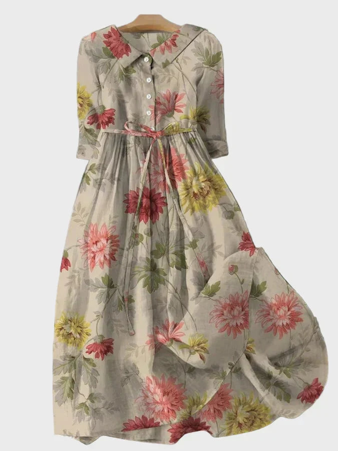 Vestido Retro con Ramo