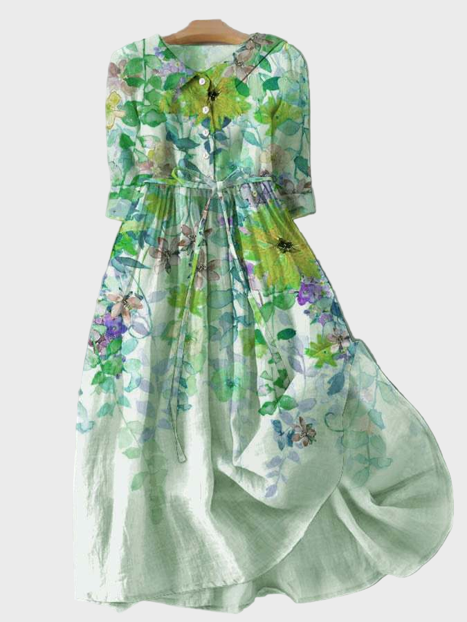 Vestido de Jardín en Acuarela
