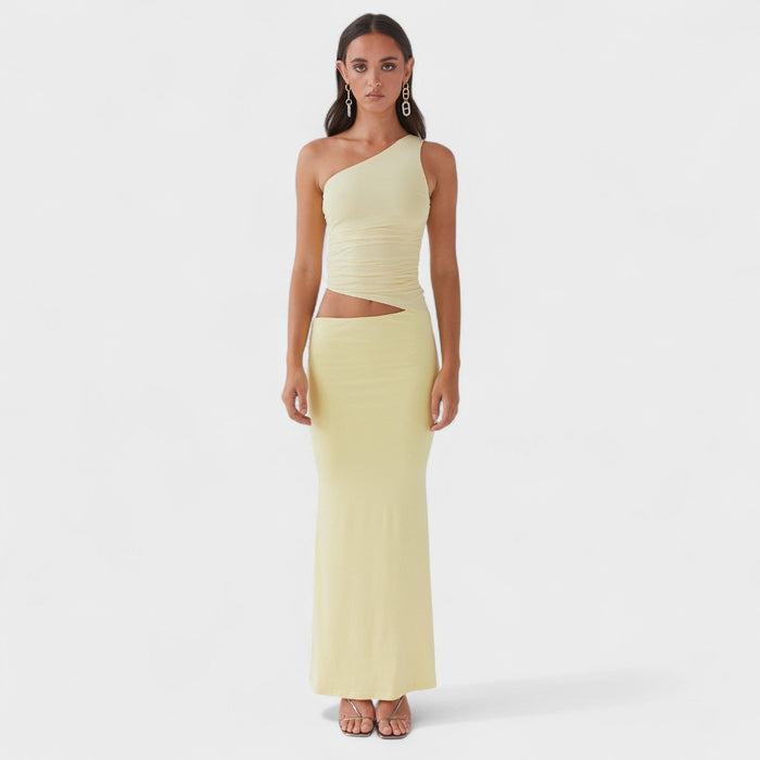 Serenela - Vestido maxi asimétrico