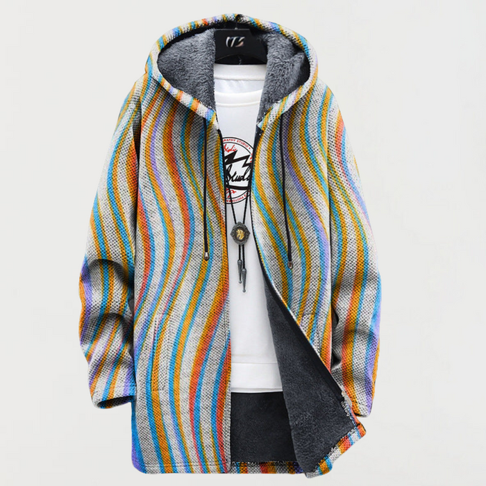 Frakke med bølgede striber