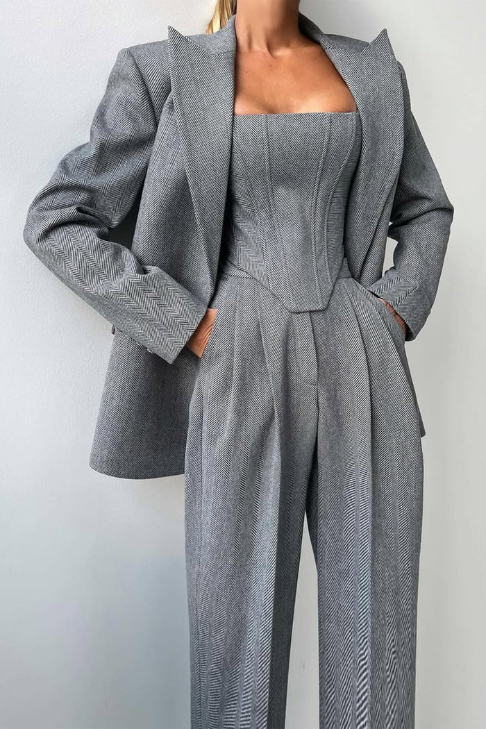Elegant tredelt sæt med blazer
