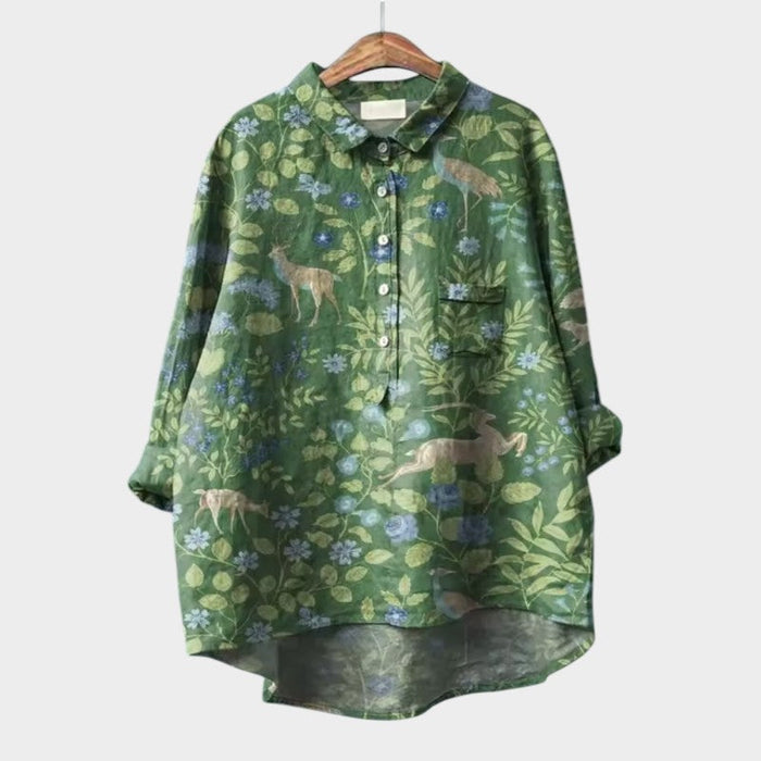 Blanca - Bluse med farverigt print