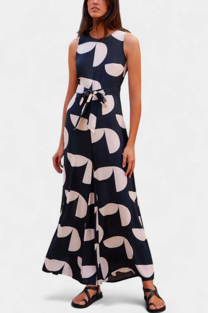 Britt - Jumpsuit med print og vide ben