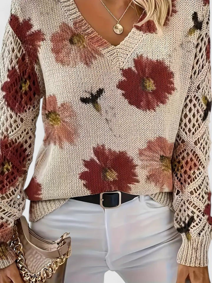 Mafalda | Camisola de malha com padrão floral