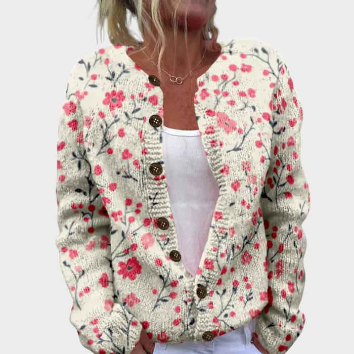 Trine - Blomstret cardigan