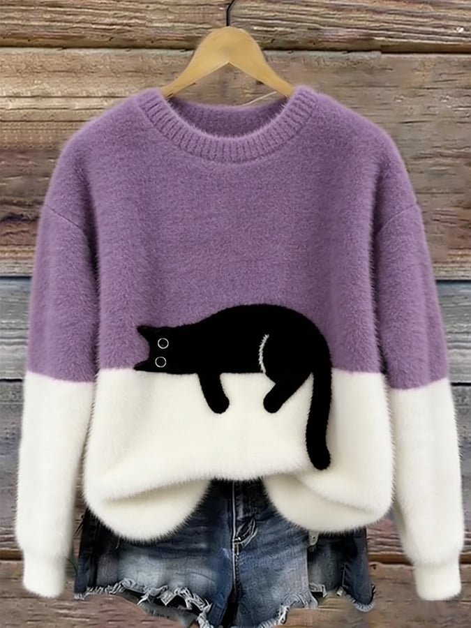 Luna | Camisola com Gráfico de Gato para Mulher