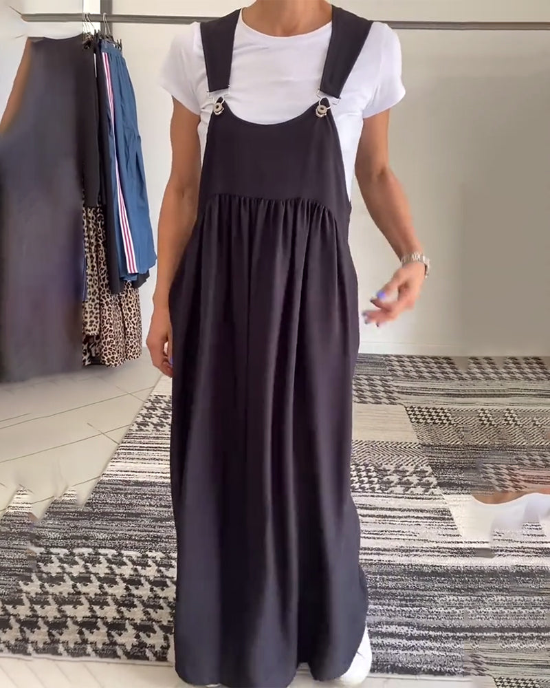 Alice | Vestido casual com alças de cor sólida
