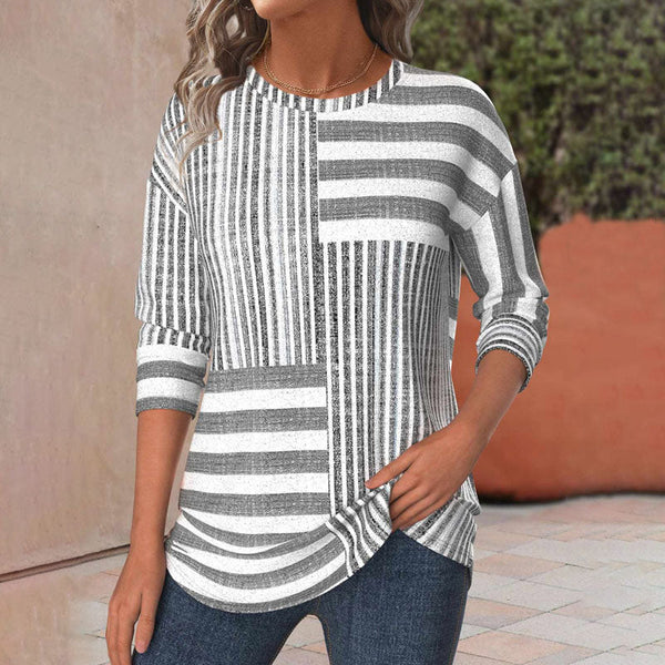 Jacqueline | Blusa listrada em tecido respirável