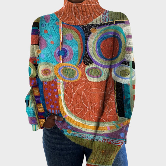 Trine - Rullekravesweater i strik