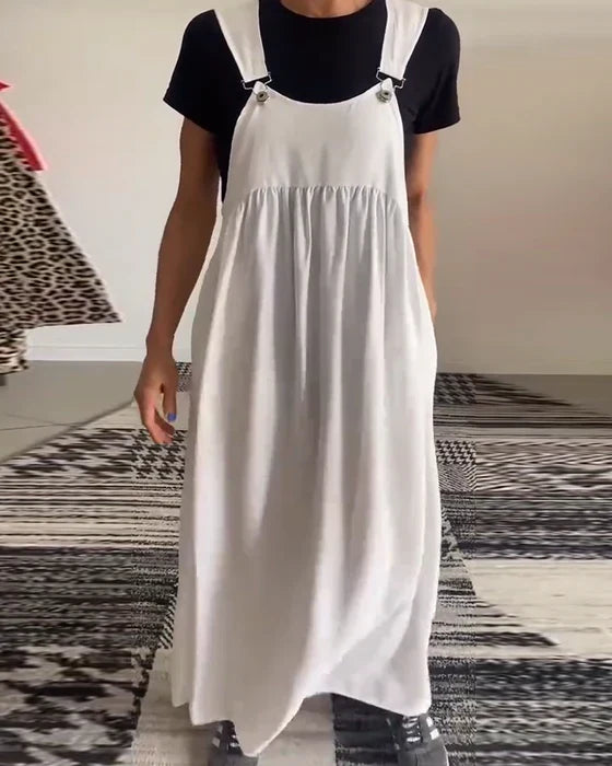 Alice | Vestido casual com alças de cor sólida