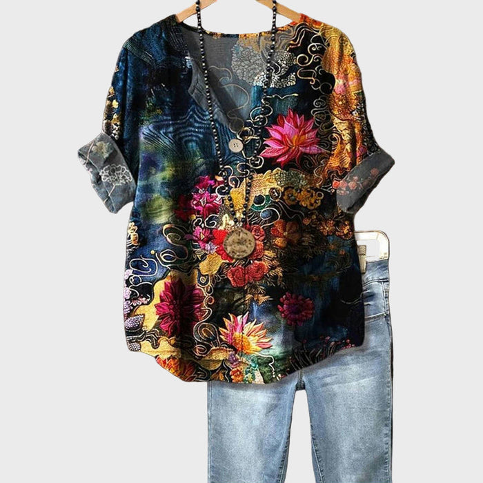 Año de Gracia - Bluse med blomstermønster