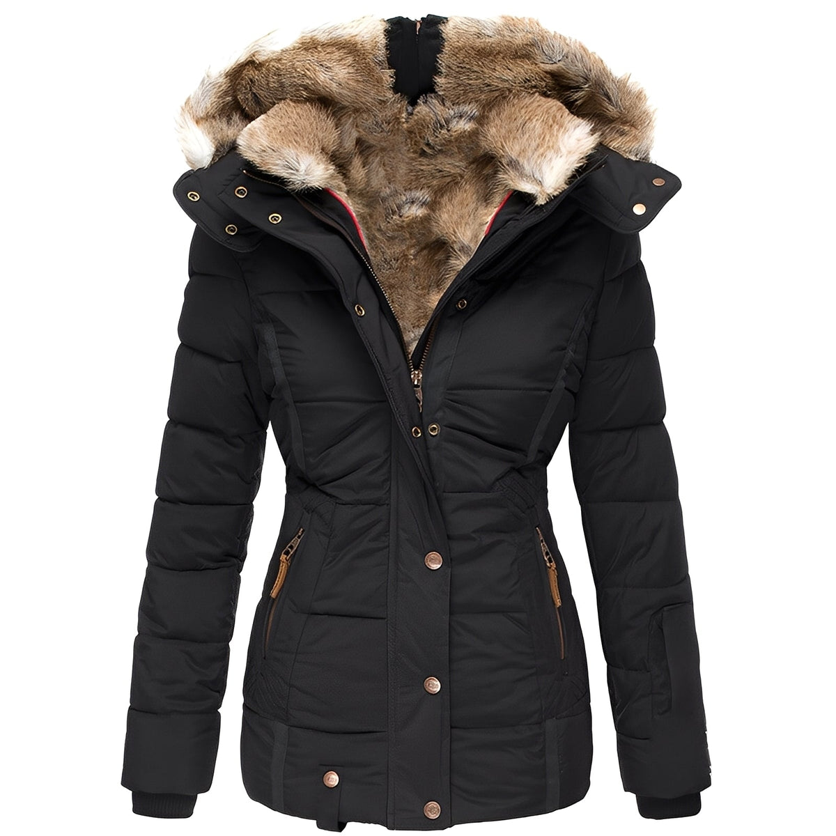 Lucinda | Casaco slim-fit elegante com gola de pelo
