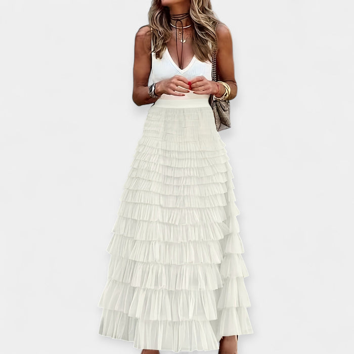 Boho-nederdel med satinfinish