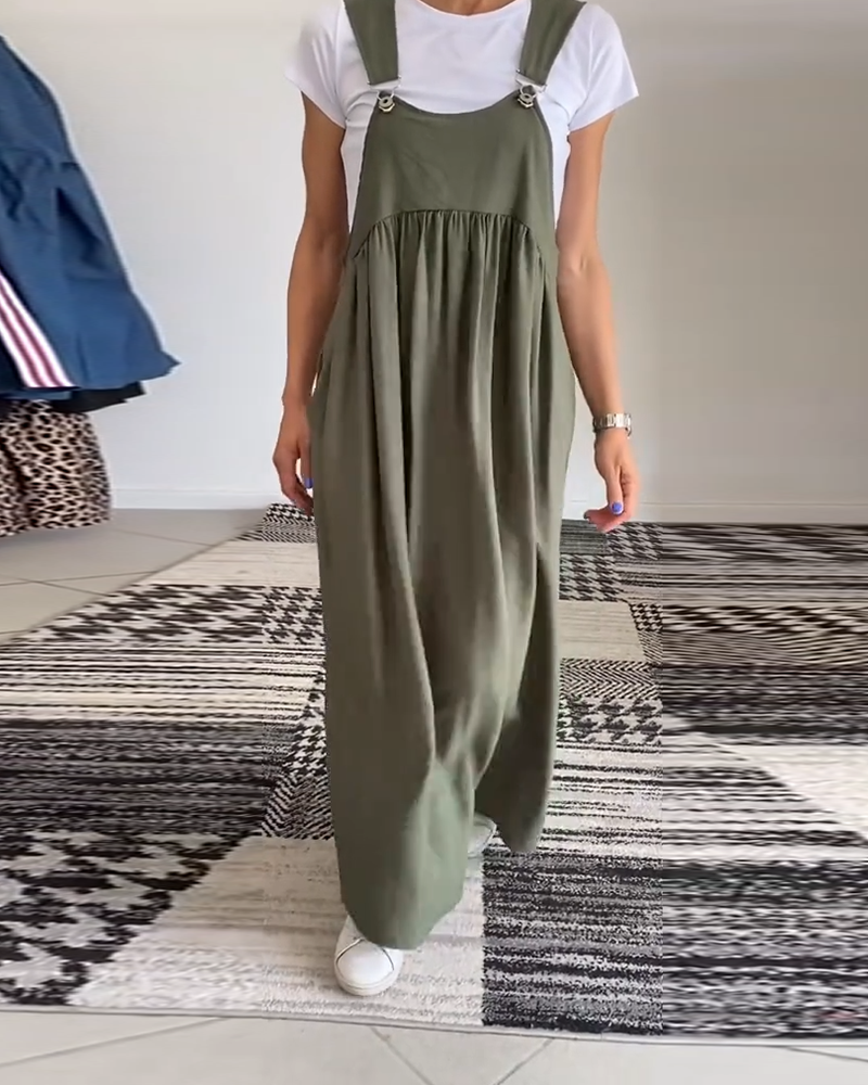 Alice | Vestido casual com alças de cor sólida