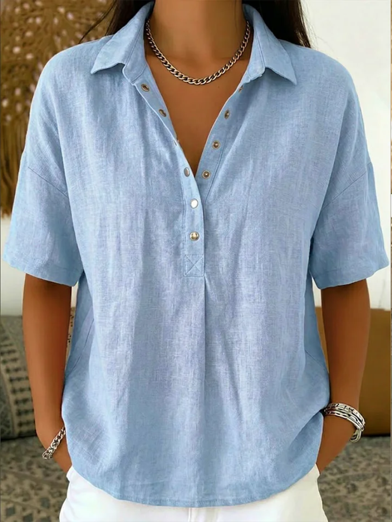 Velara | Blusa com gola e detalhes de botões para Mulher
