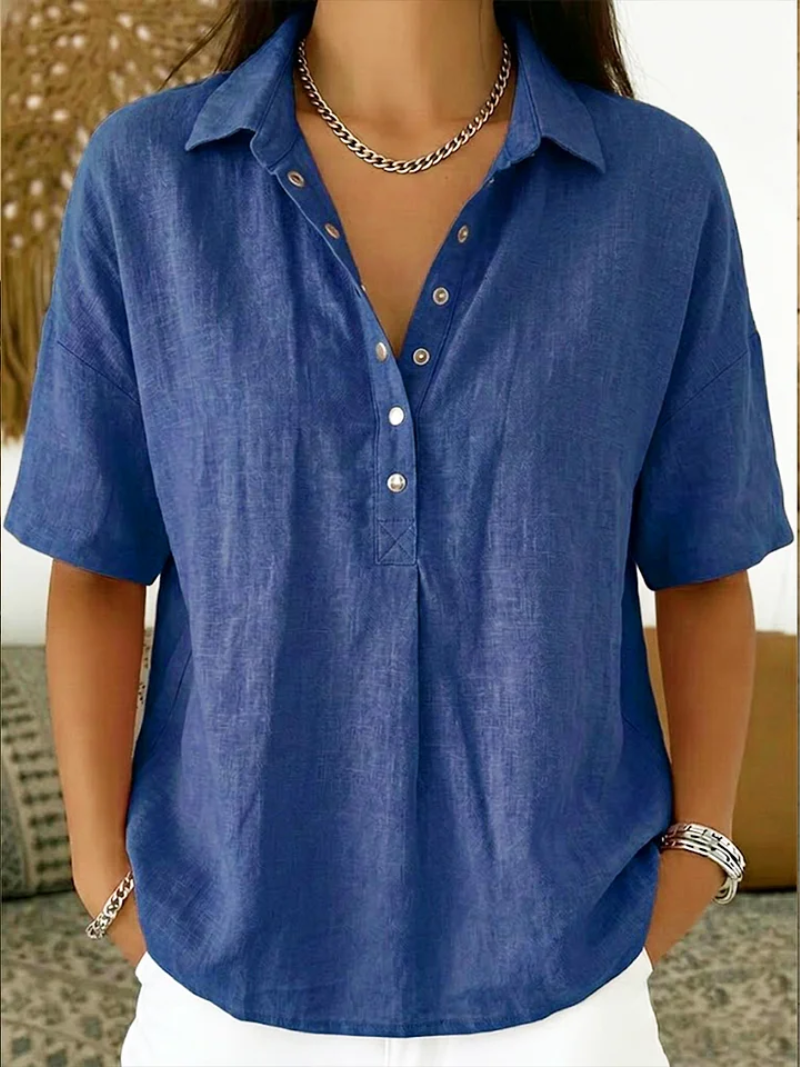 Velara | Blusa com gola e detalhes de botões para Mulher