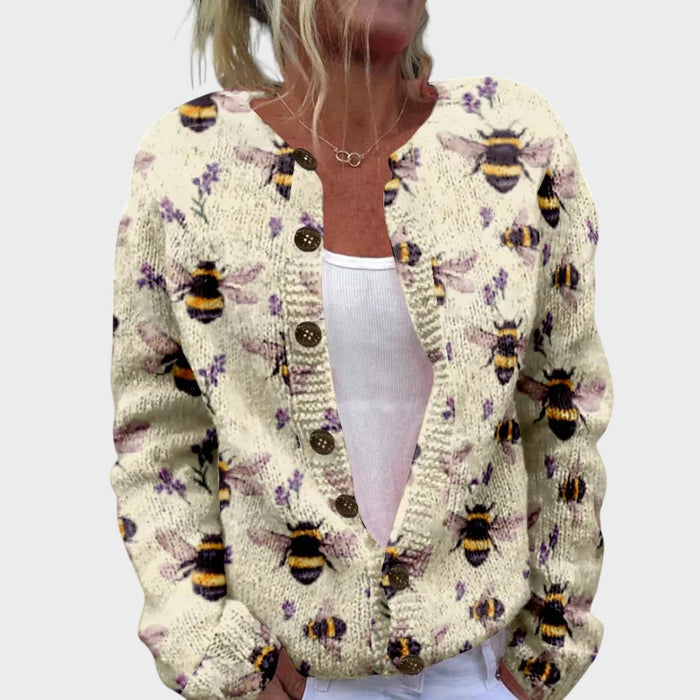 Alice - Cardigan med efterårsblomster