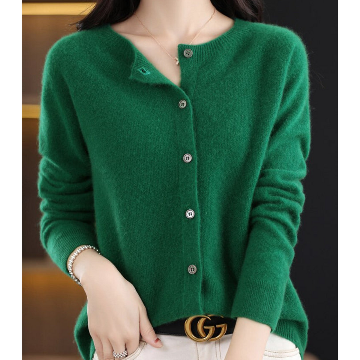Anna | Suéter feminino de malha com gola redonda em lã merino Reine