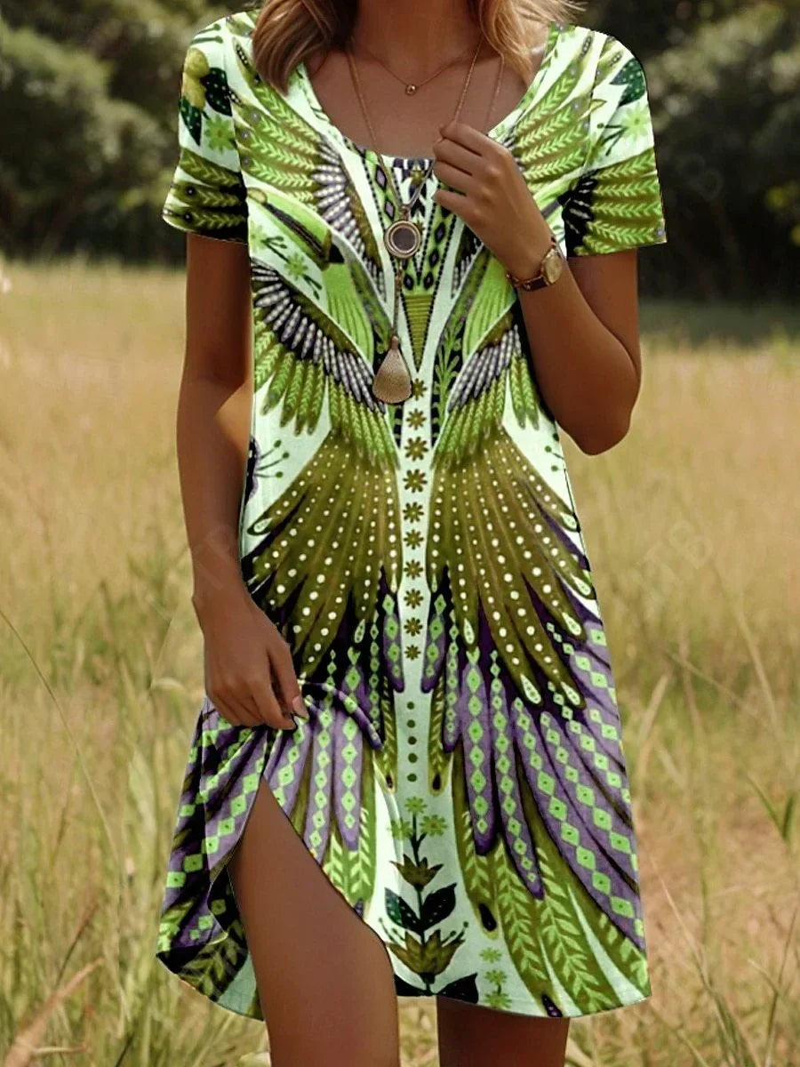 Linnea – Vestido curto estampado da moda