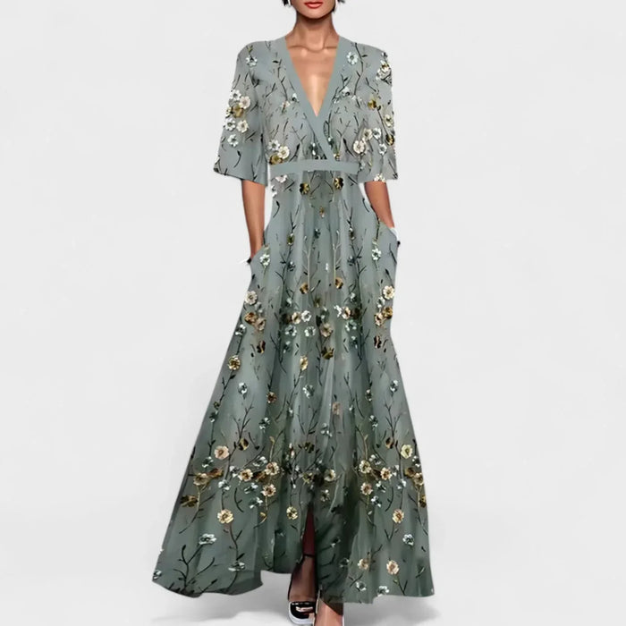 Rute - Vestido maxi floral elegante