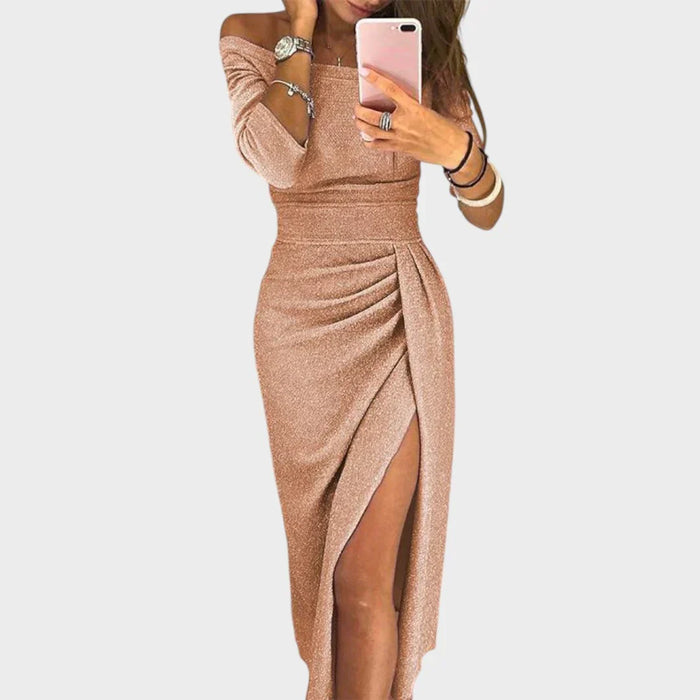 Natália - Vestido chic con hombros al descubierto