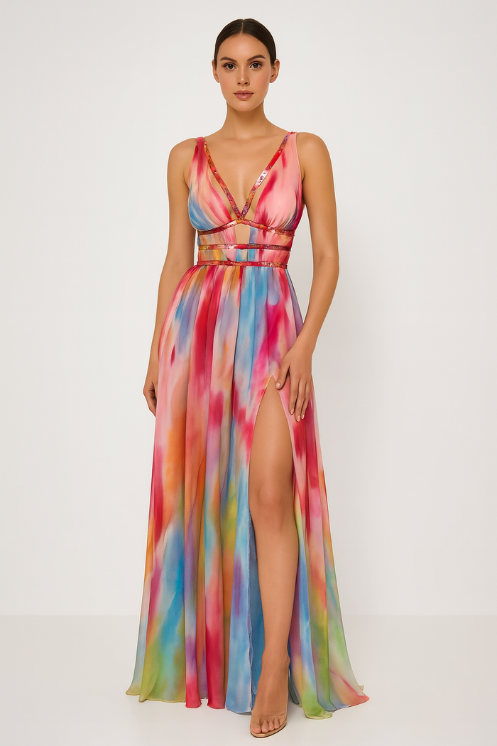 Maria D´ouro | Vestido longo pintado