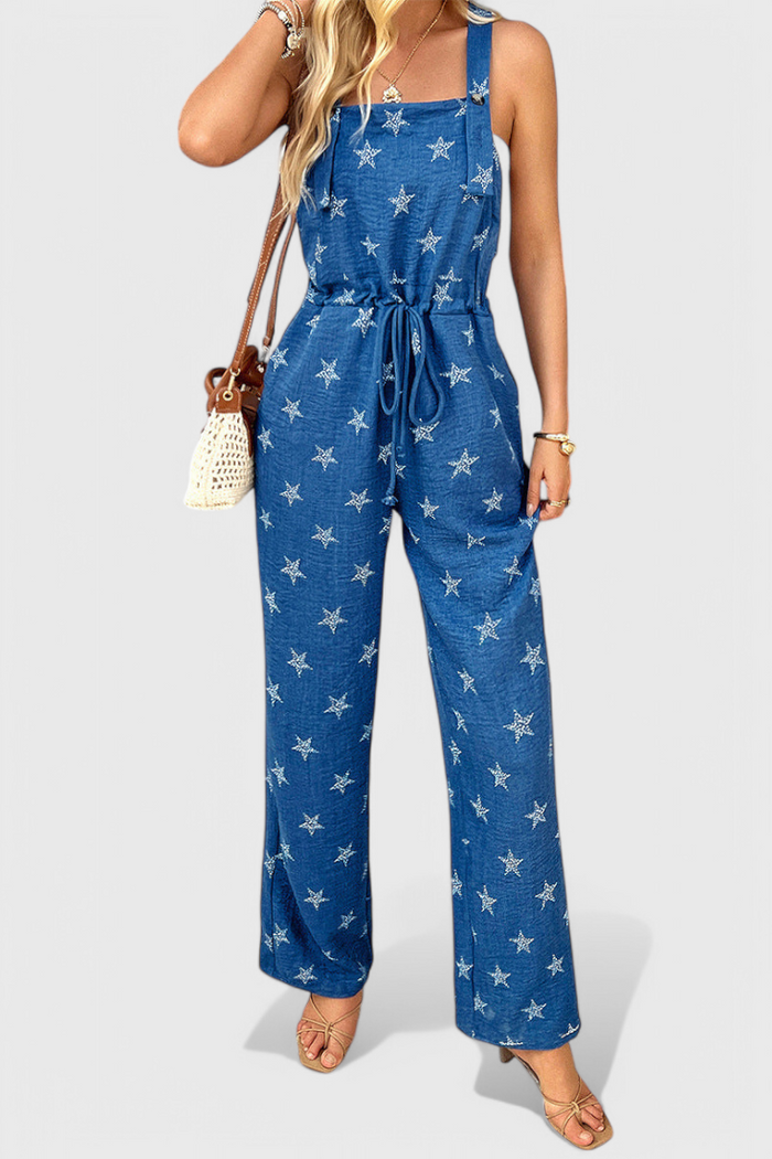 Bianca - Lang jumpsuit med stjerneprint
