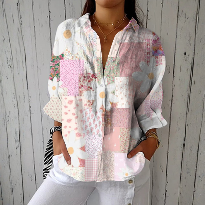 Aurora - Bluse med blødt print