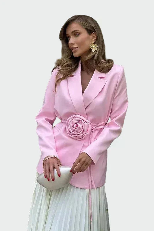 Blazer med lyserød stribe