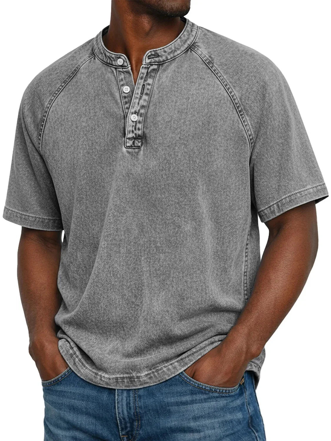 Felipe - Camisa vintage com botões para homem