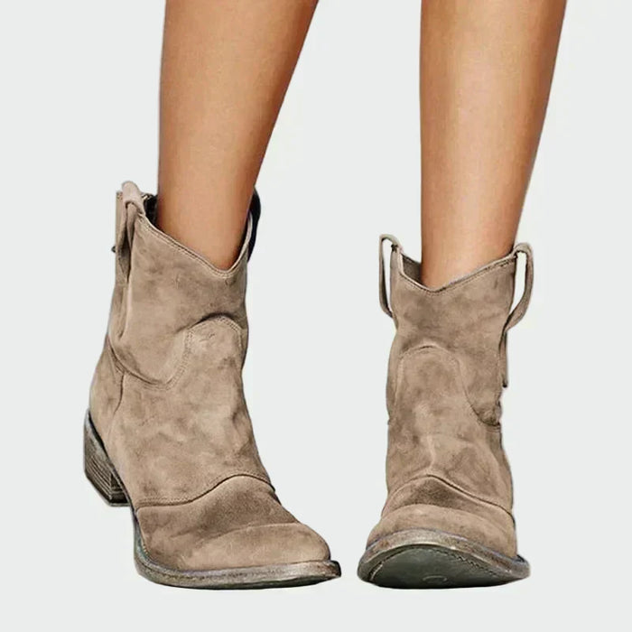 Brune retro-cowboystøvler til anklen