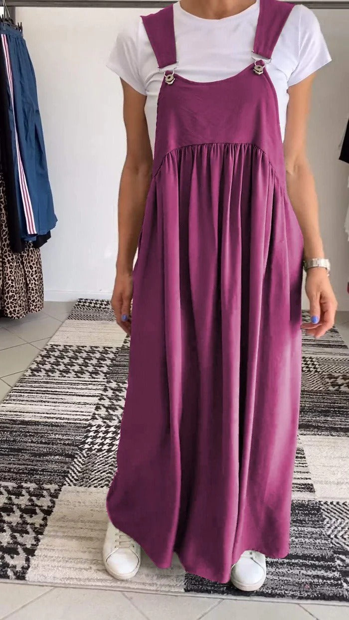 Alice | Vestido casual com alças de cor sólida