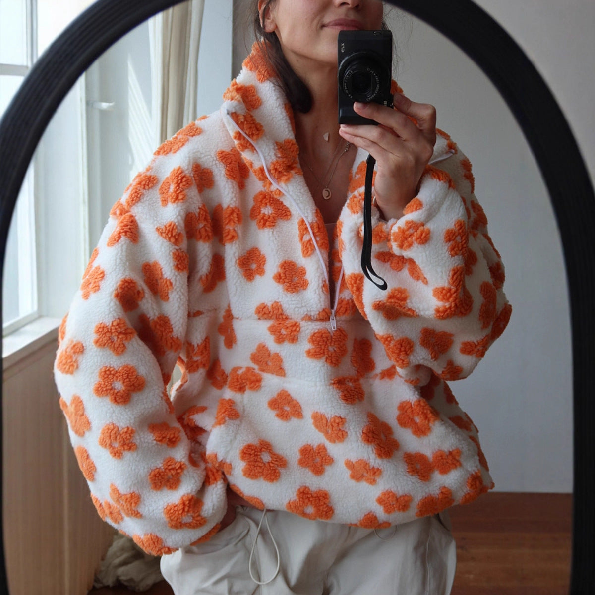 Gisela | Camisola Polar com Lapela e Fecho Frontal