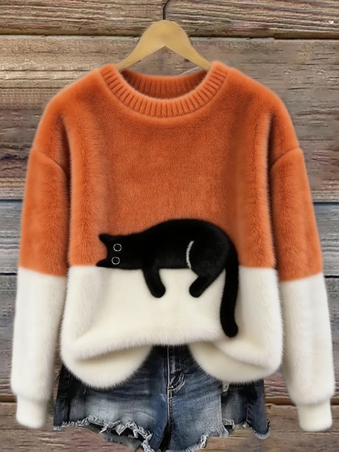 Luna | Camisola com Gráfico de Gato para Mulher