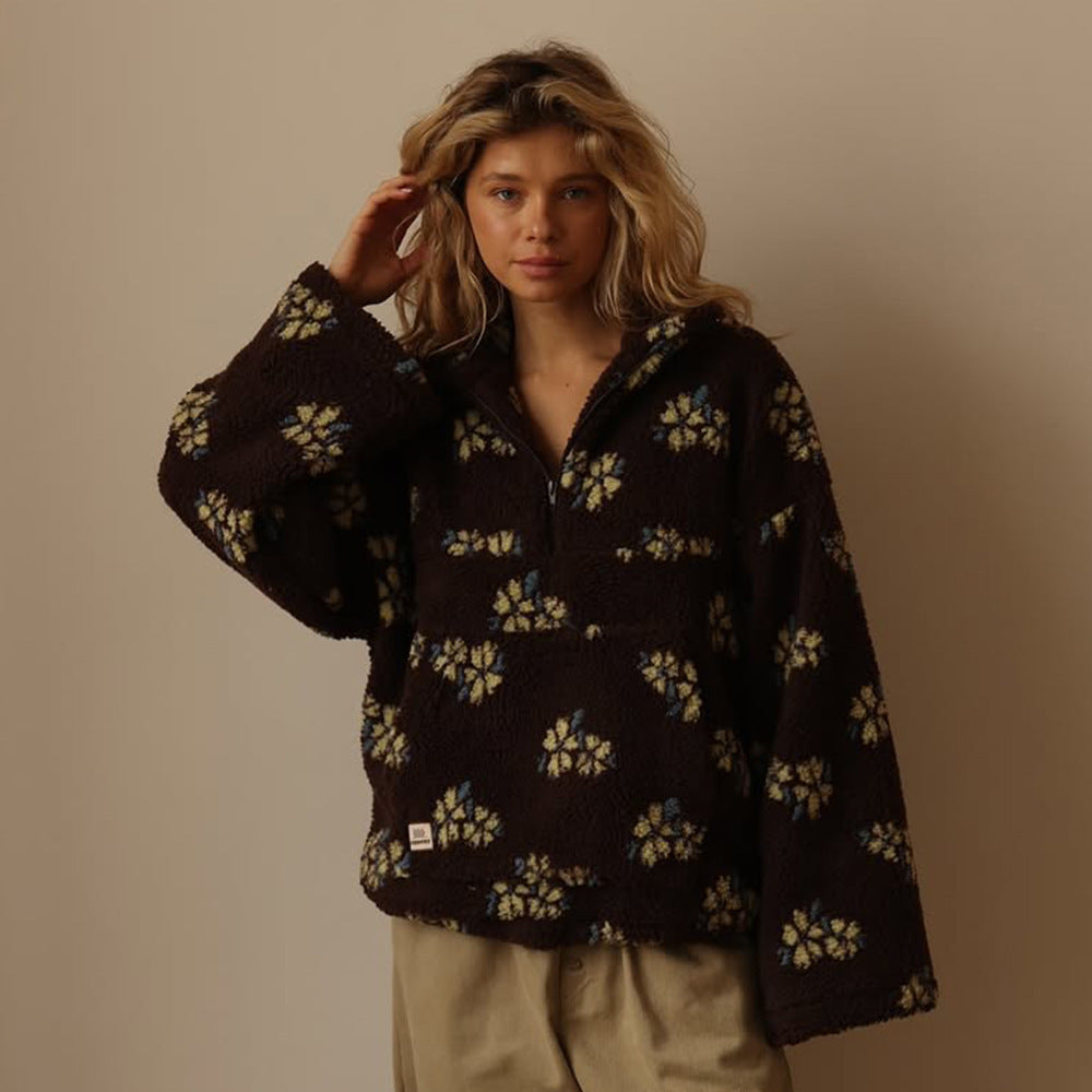 Gisela | Camisola Polar com Lapela e Fecho Frontal