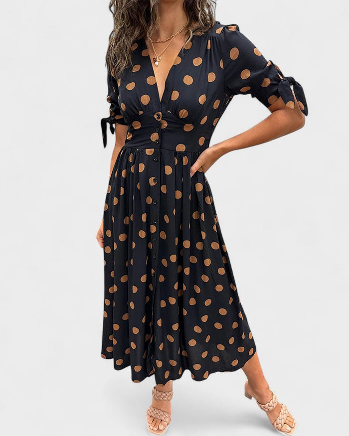 Monica™ | Vestido Elegante de Lunares