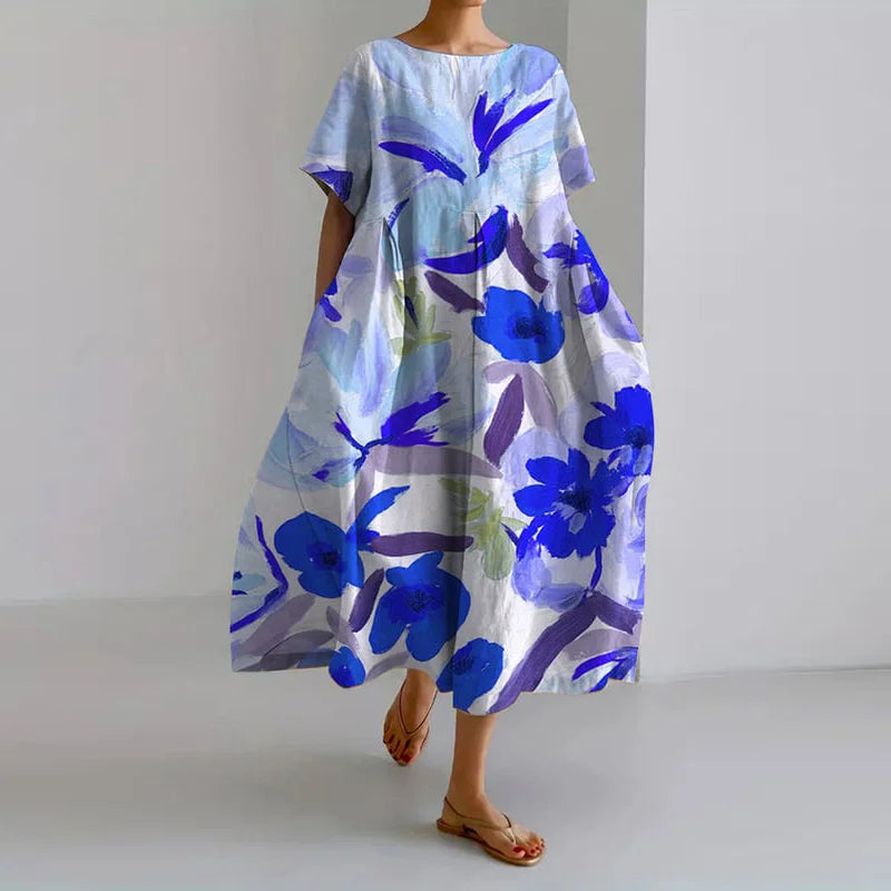 ISLA - VESTIDO COM ESTAMPA FLORAL E DECOTE EM V