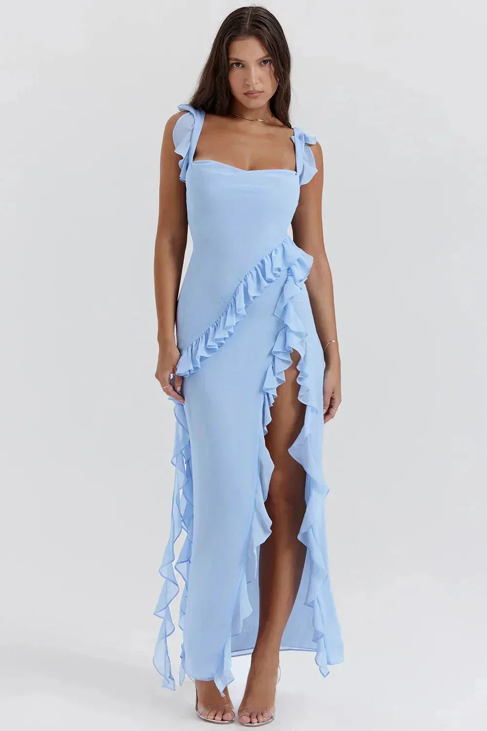 Maria D´ouro | Vestido longo estiloso com fenda