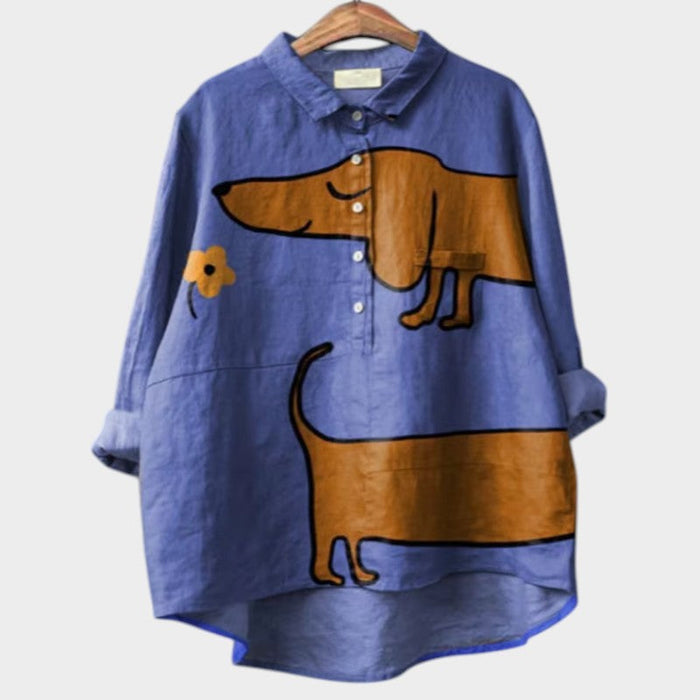 Klara - Bluse med hundemotiv