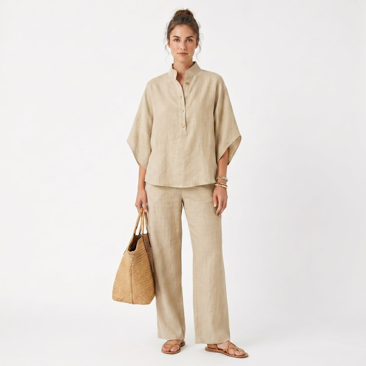 Rosália | Conjunto Linho com Botões