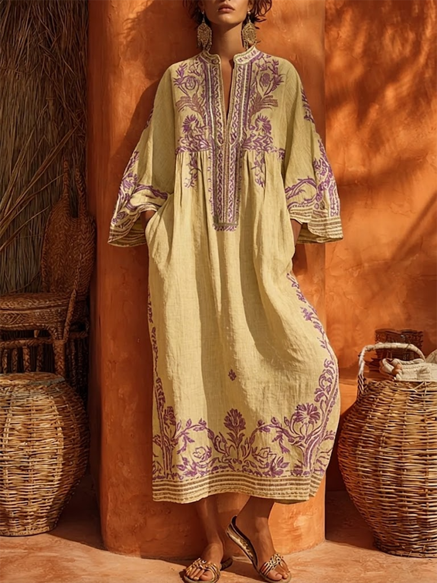Celestina | Vestido boho bordado com encanto mediterrâneo para Mulher
