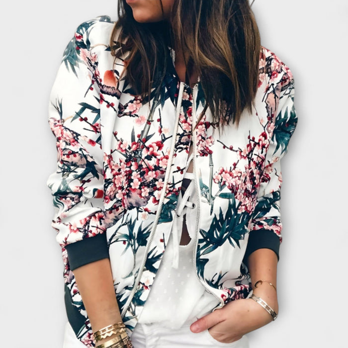 Andreia - Elegant bomberjakke med blomster