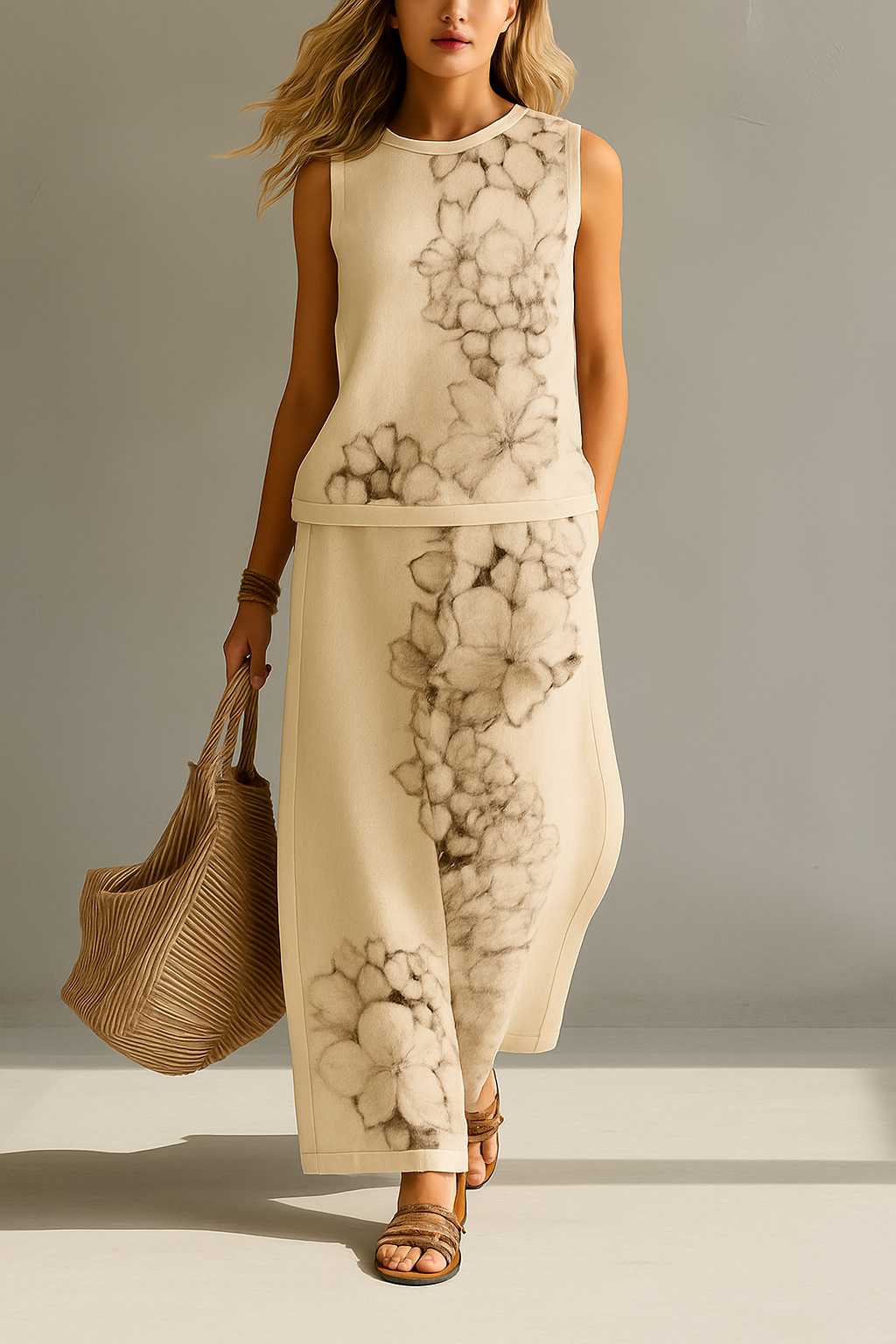 Rachele - Conjunto elegante moderno com estampa floral para Mulher